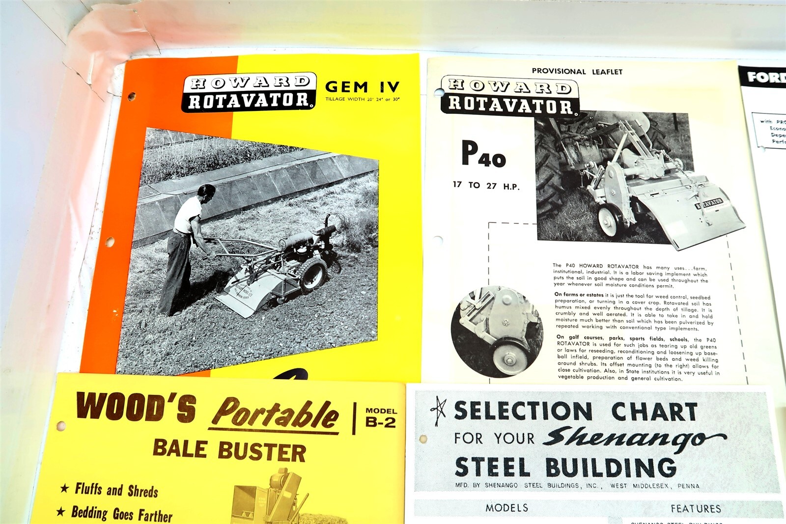 x21 Vintage 1950&rsquo;s – 1960&rsquo;s MIXED Brochures Tractors, Sprayers, Bailer, Cleaner
