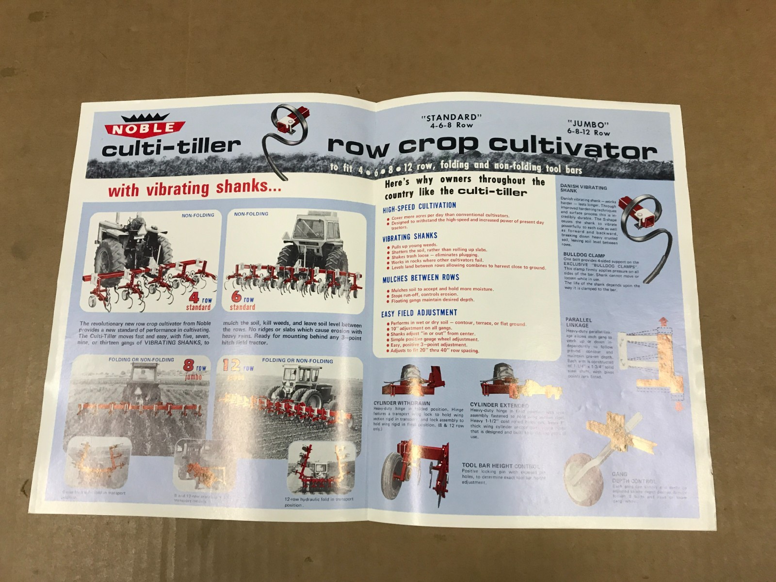Vintage Noble 3-Point Mounted Row-Crop Cultivator Salesman Brochure