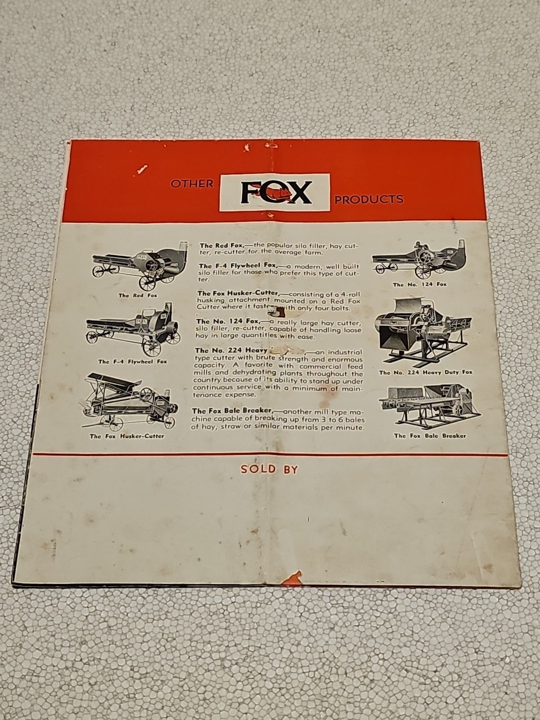 Rare Fox River Tractor Co. Pick-Up Cutters Farming Brochure Foldout Appleton WI