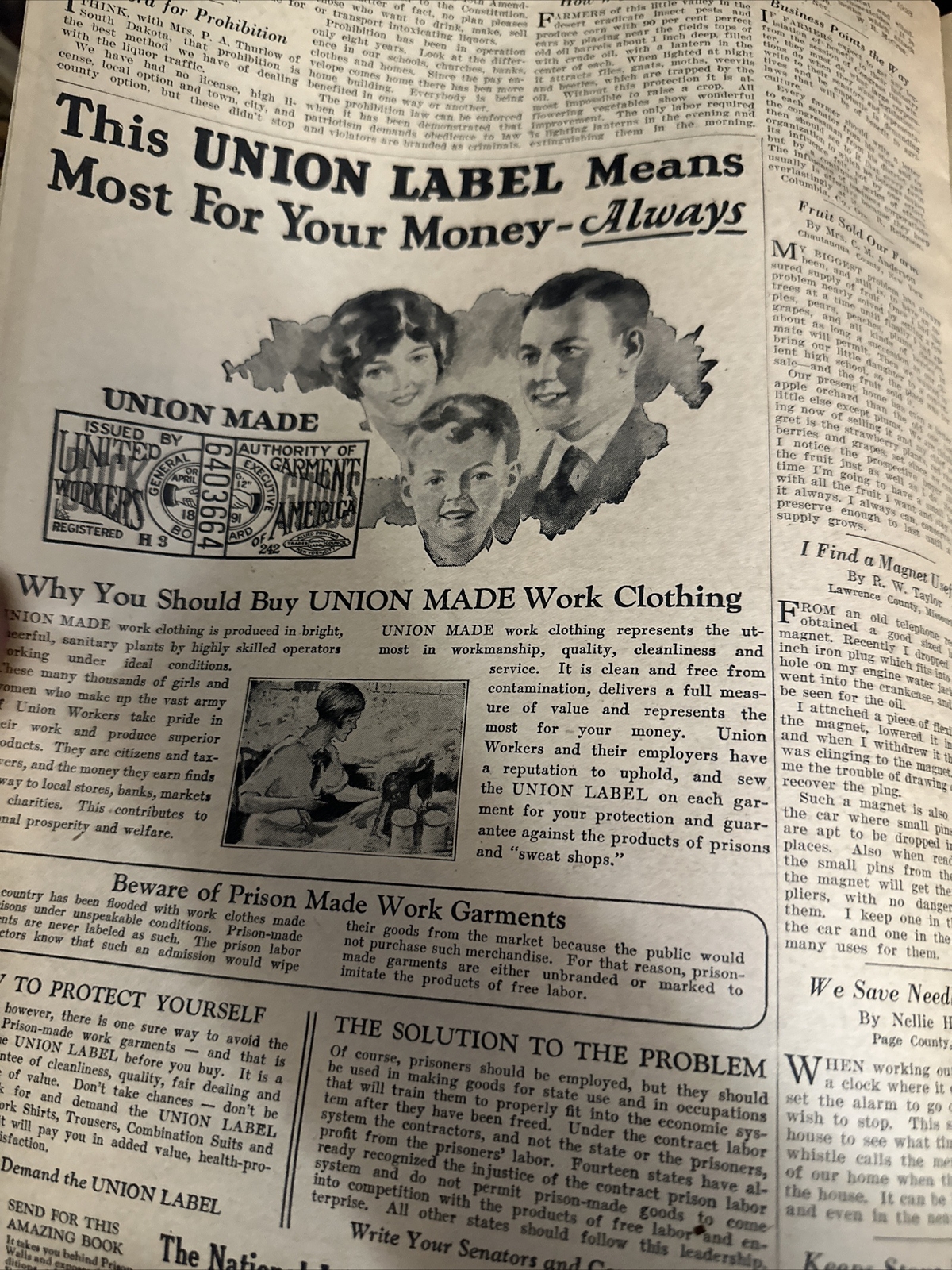 1928 Capper&rsquo;s Farmer Magazine Cover Only Vintage Farmhouse Art Advertising