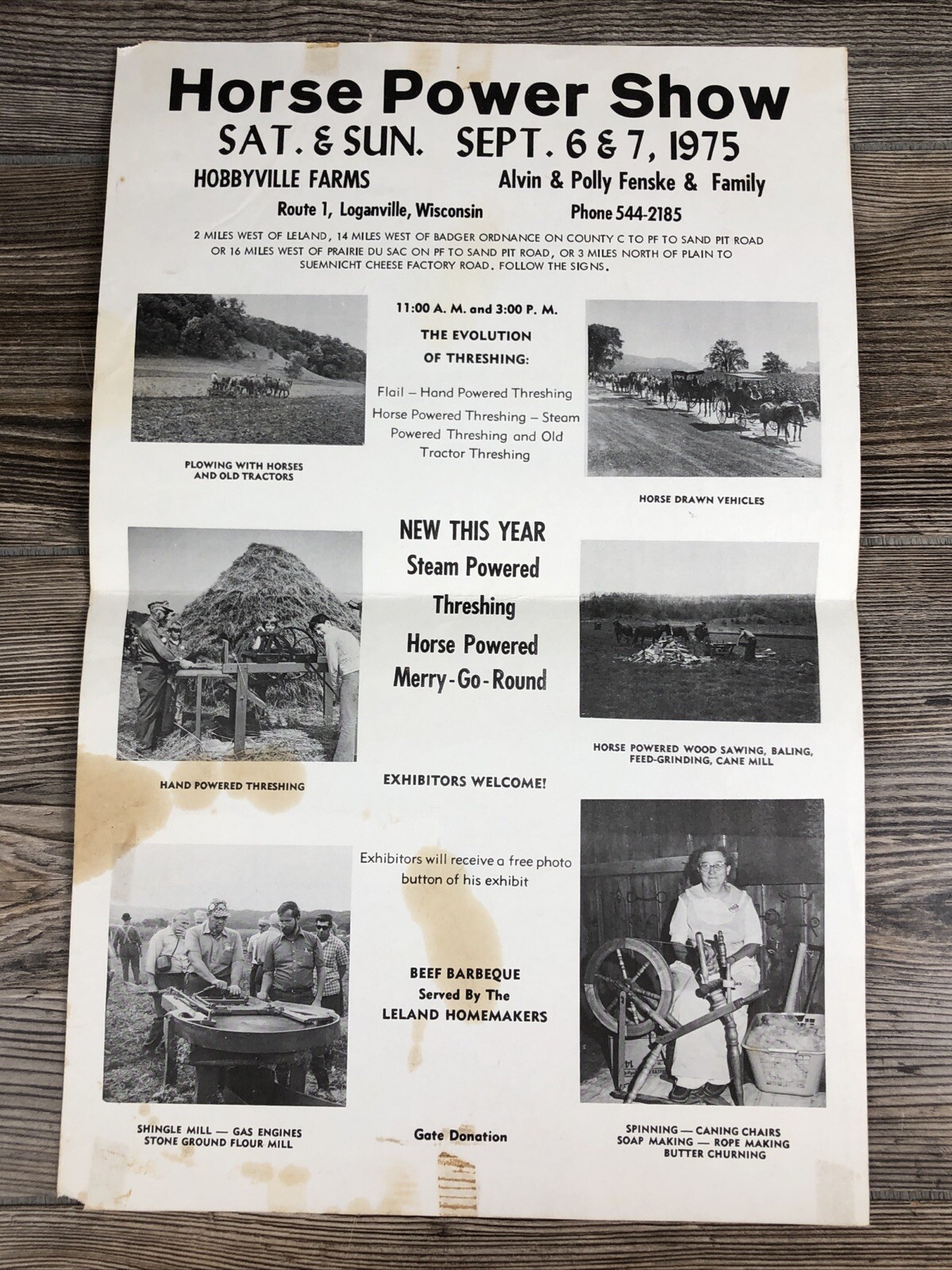 1975 Horse Power Show Hobbyville Farms Loganville Wisconsin Poster