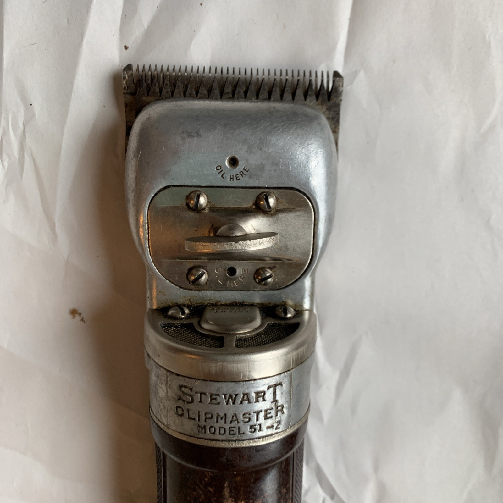 ANTIQUE- SUNBEAM- STEWART ELECTRIC CLIPMASTER-MODEL 51-2 ORIGINAL BOX Powers On