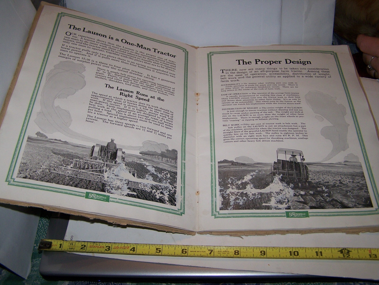 JOHN LAUSON 15-30 Farm Tractor Sales Catalog Hit Miss Engine Steam Motor Oiler