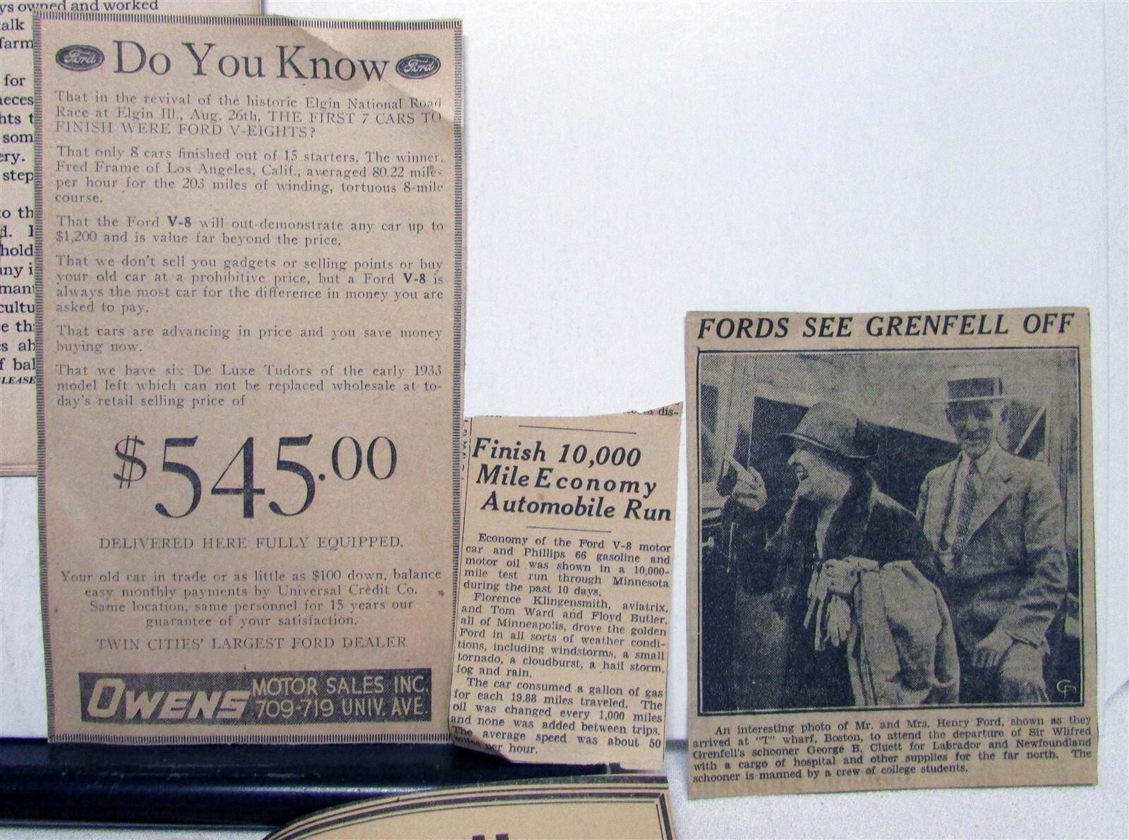 1935 Ford Farm News Model T V8 Tudor Specifications Agriculture Sales Mailer