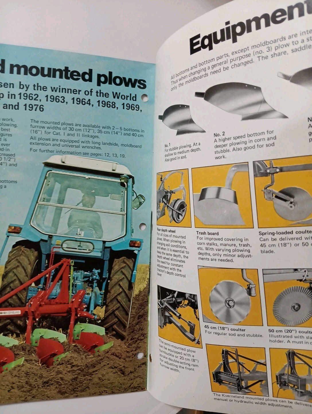 2 Kvernelands Seed Drill & Moldboard Plow Brochures Vintage Farming Advertising