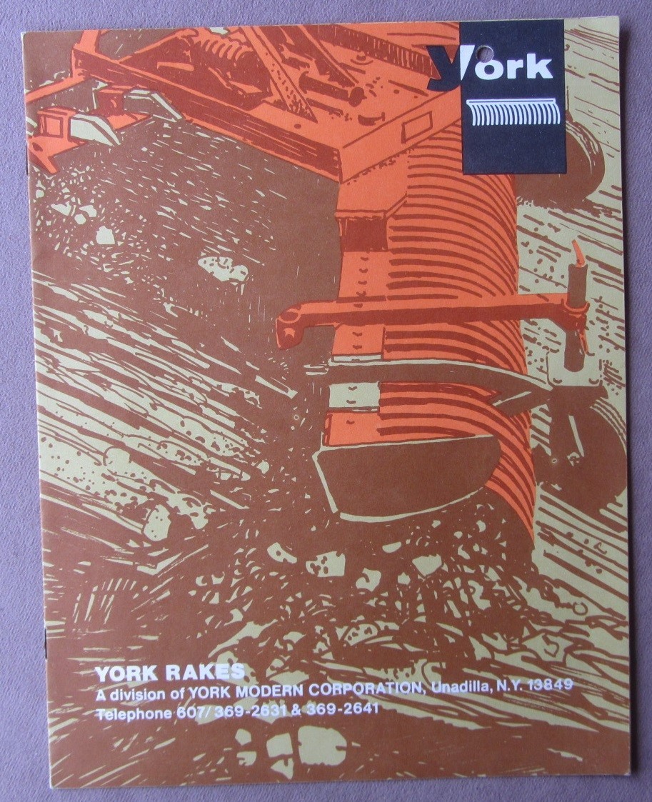 c1970s York Tractor RAKES Sales Brochure Specs Photos Models Pro RE RM RO RS