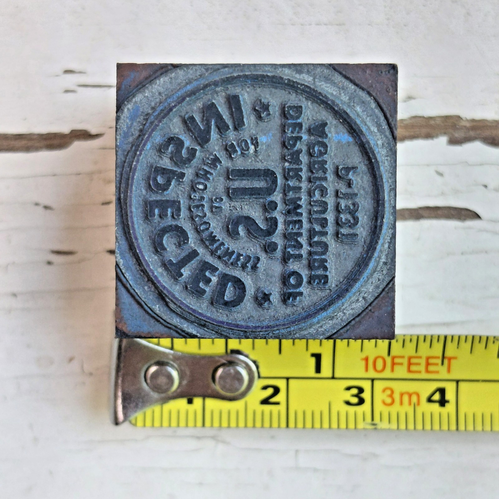 Vintage USDA Inspected For Wholesomeness Letterpress Printing Block P-1331