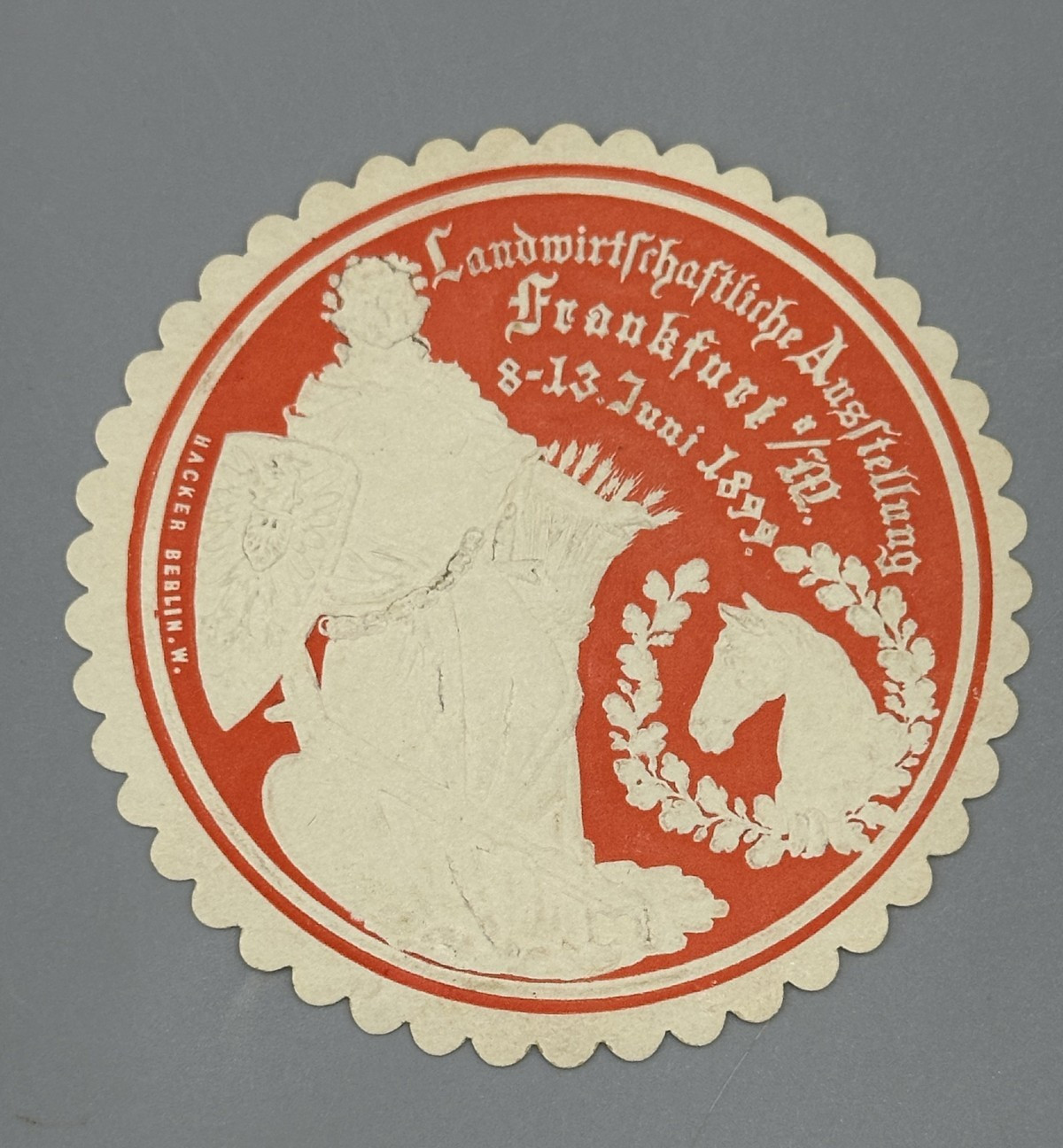 1899 FRANKFURT Germany FARM EXPO Agricultural Advertising POSTER STAMP Cinderela