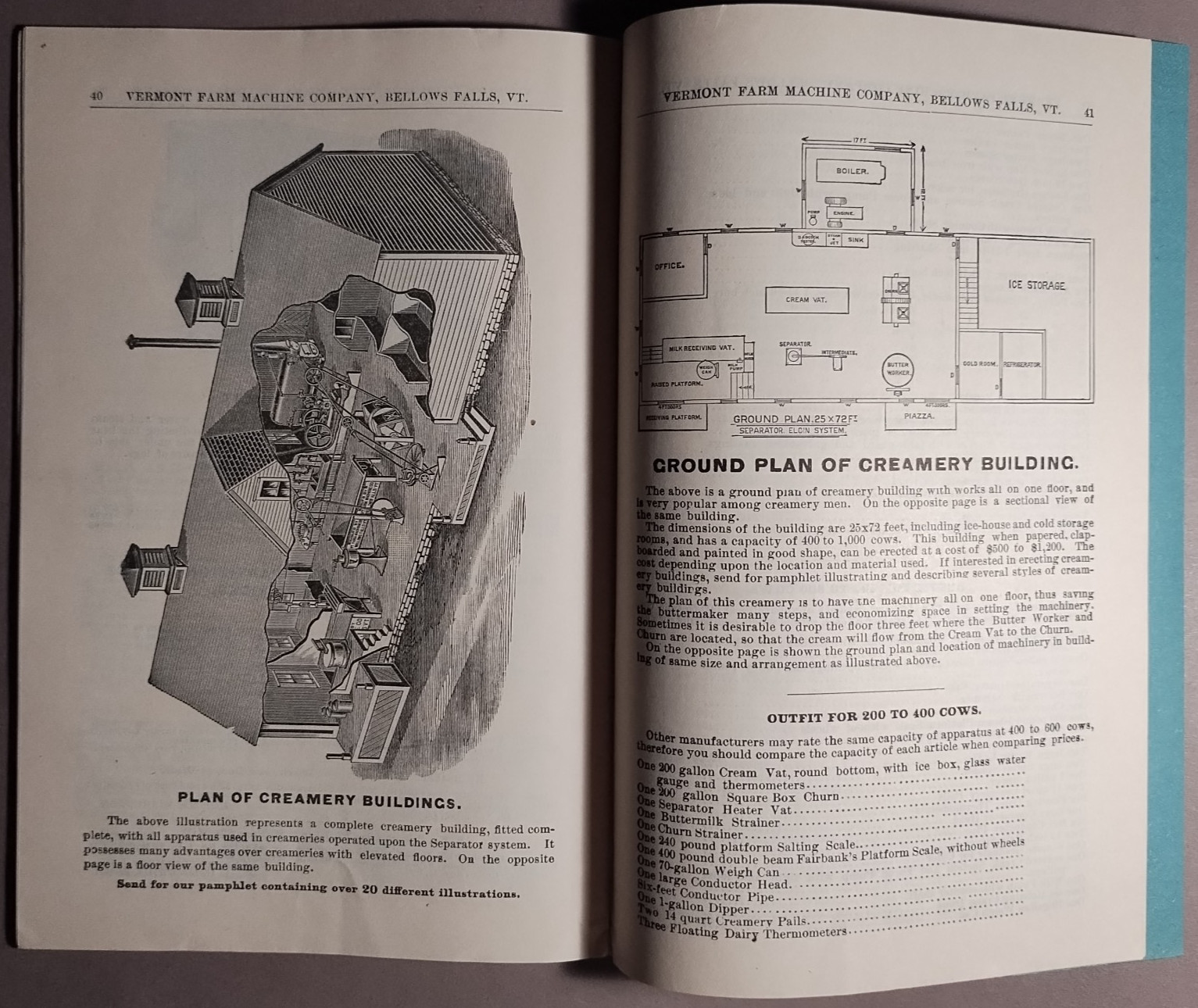 1895 US Cream Separator Vermont Farm Machine Co Catalog #96 Original ++ B6-30