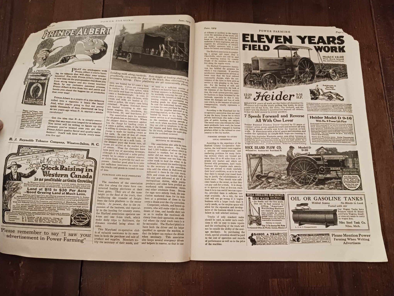 Vintage Magazine Power Farming June 1919 Ads Photos Farming News