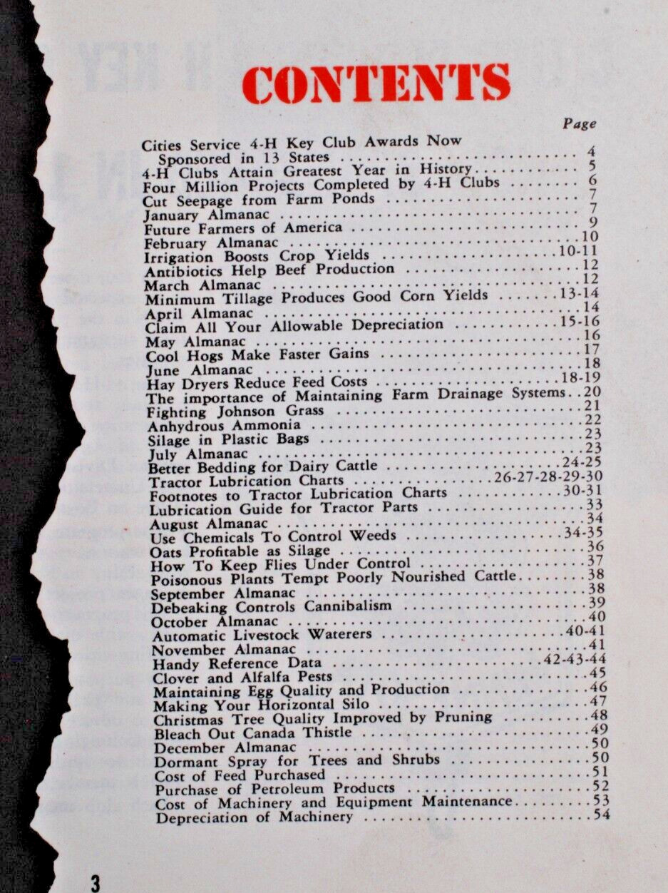 Cities Service Farmer BOOK Farming Almanac 1958 Green Book