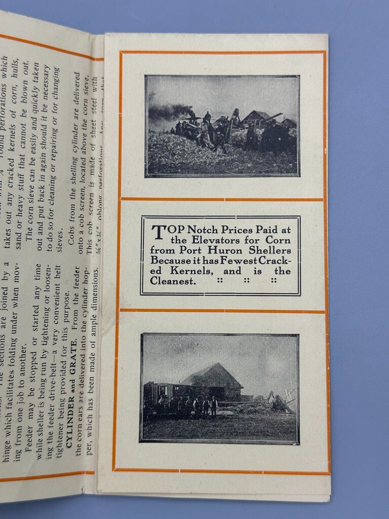 1917 PORT HURON Engine Thresher Co CORN SHELLER Farm Advertising Brochure MI