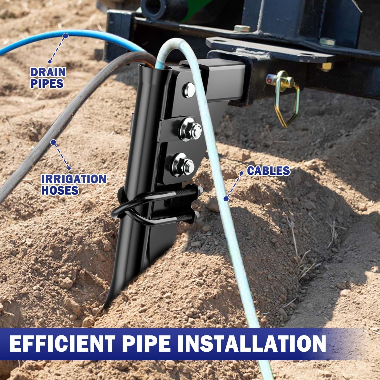 Pipelayer Attachment fit 3-Point Lawn Tractor ATV UTV, Light Duty Flexible Pi…