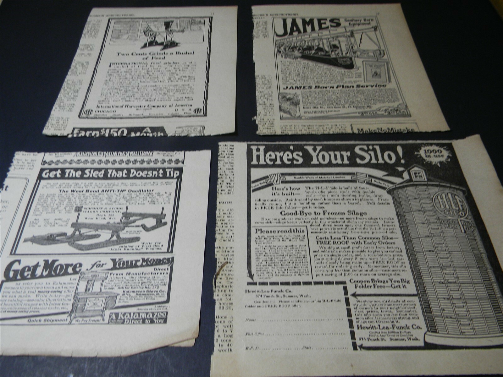 Vintage 1910s Farm Implement Ad Lot Of 4 Man Cave Print Ad 5E1