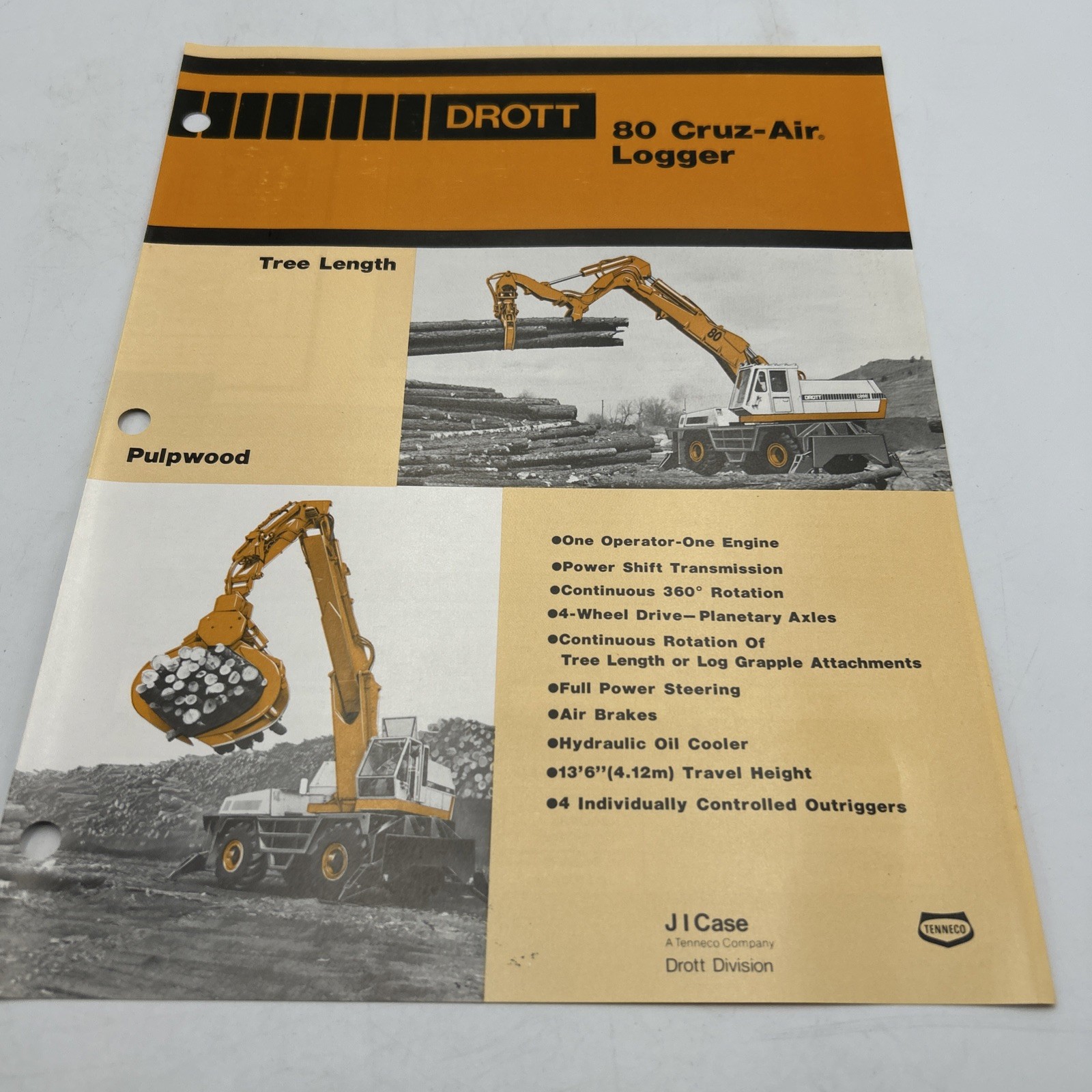 Drott 80 Cruz-Air Logger Dealer&rsquo;s Brochure Tenneco Company