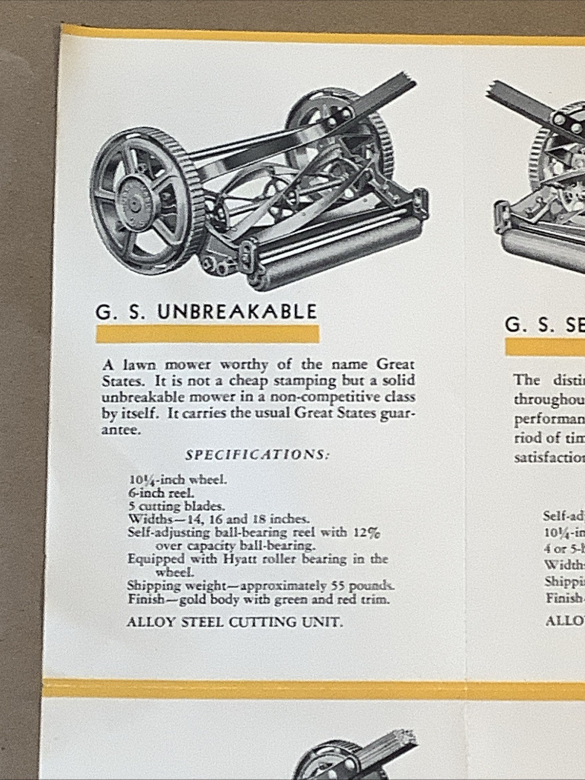 Vintage 1932 Great States Lawnmowers Brochure Great States Corp IN INV-P0959￼