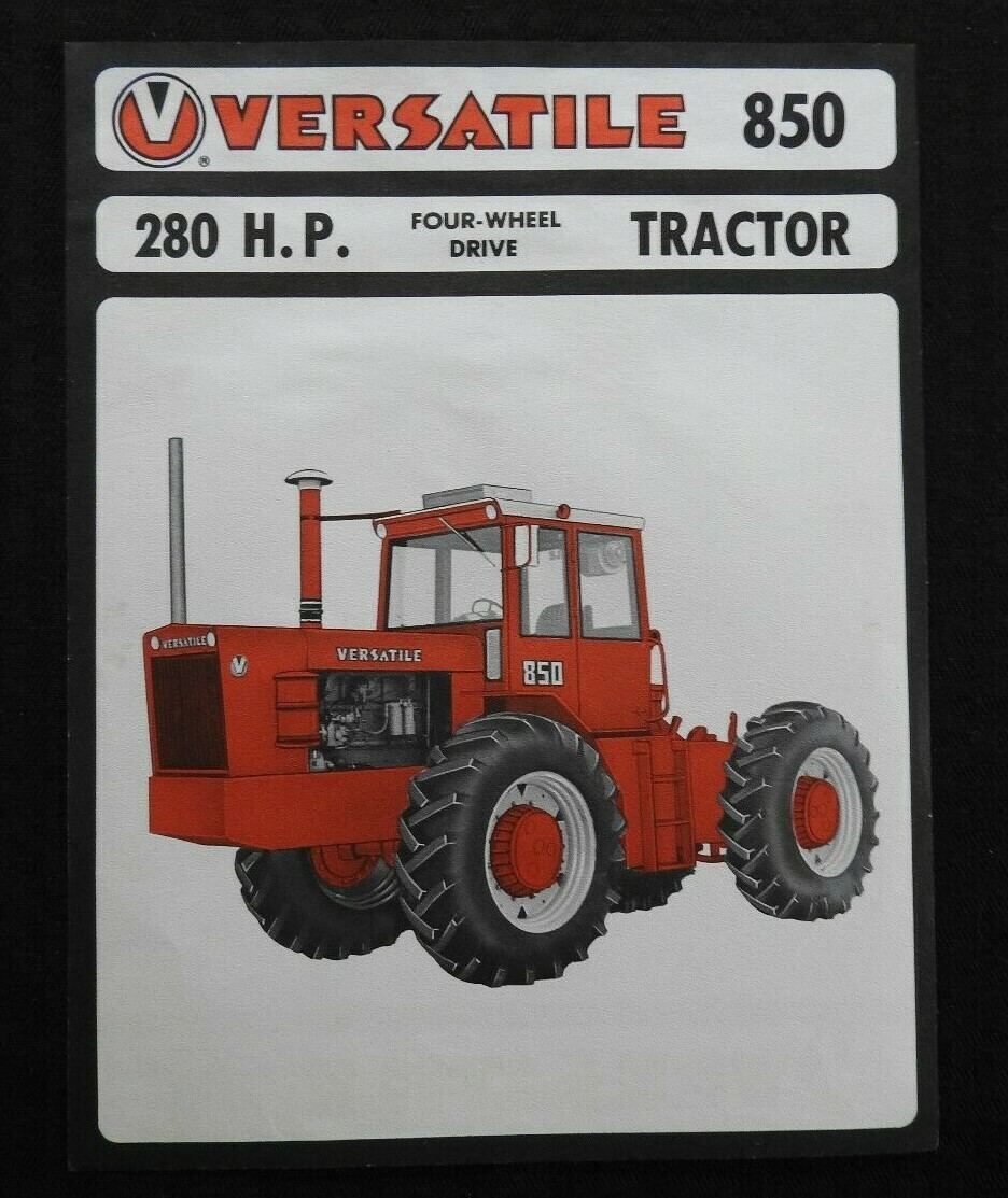 1973-1977 VERSATILE « 850 4WD 280hp TRACTOR » SPECIFICATIONS SALES BROCHURE NICE