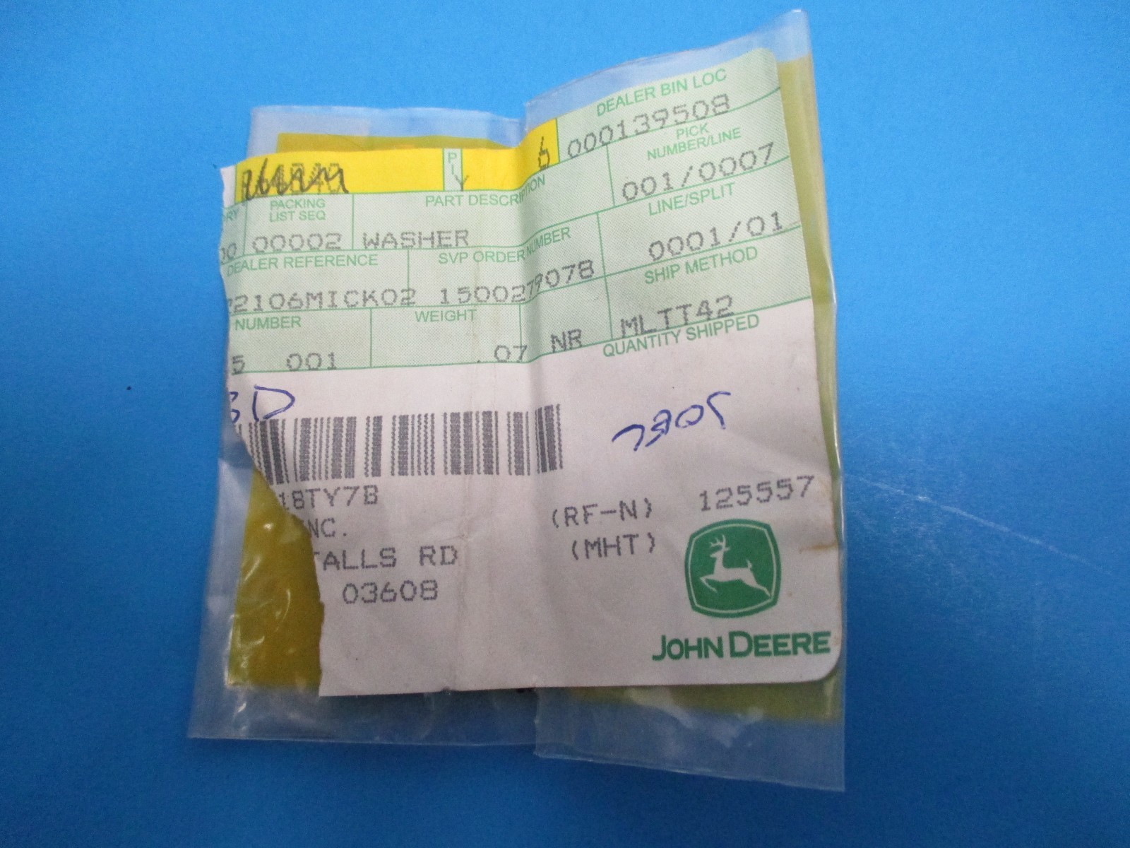 NOS John Deere Part No. R64840 Washer Tractor Farm Equipment JDM068