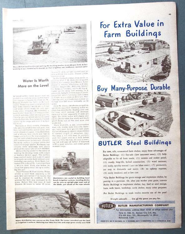 10×14 Orig 1951 Irrigation Article Features D W English of Willacy County Texas