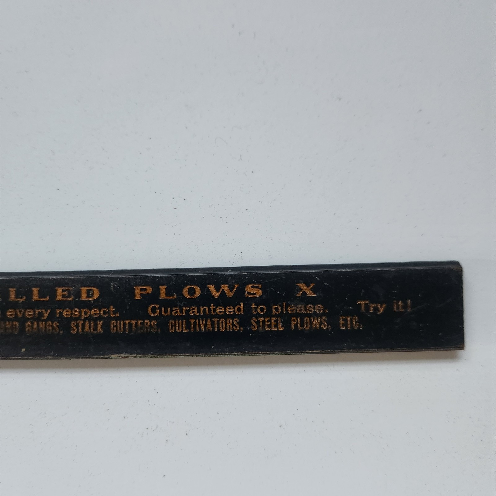 South Bend Chilled Plow Co Vintage Advertising Wood Ruler Farm Tools Cultivators