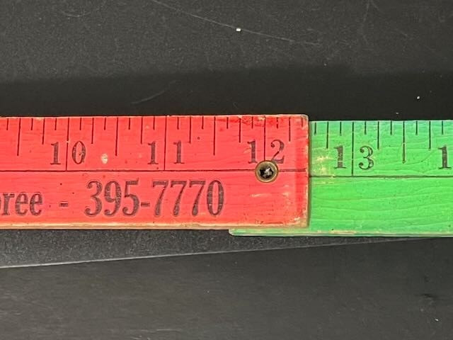 Vintage Crop-Maker Soil Service Folding Rule Bright Red Green Farm Advertising