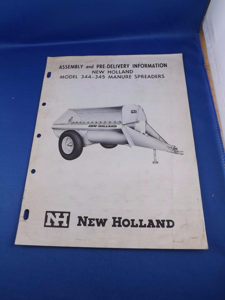 NEW HOLLAND ASSEMBLY PRE-DELIVERY INFORMATION MANURE SPREADERS MODEL 344-345