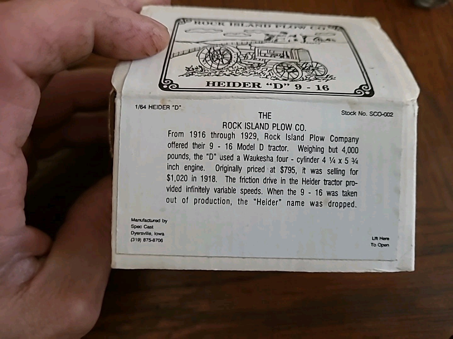 Rock Island Plow Co. HEIDER « D » 9-16, 1/64