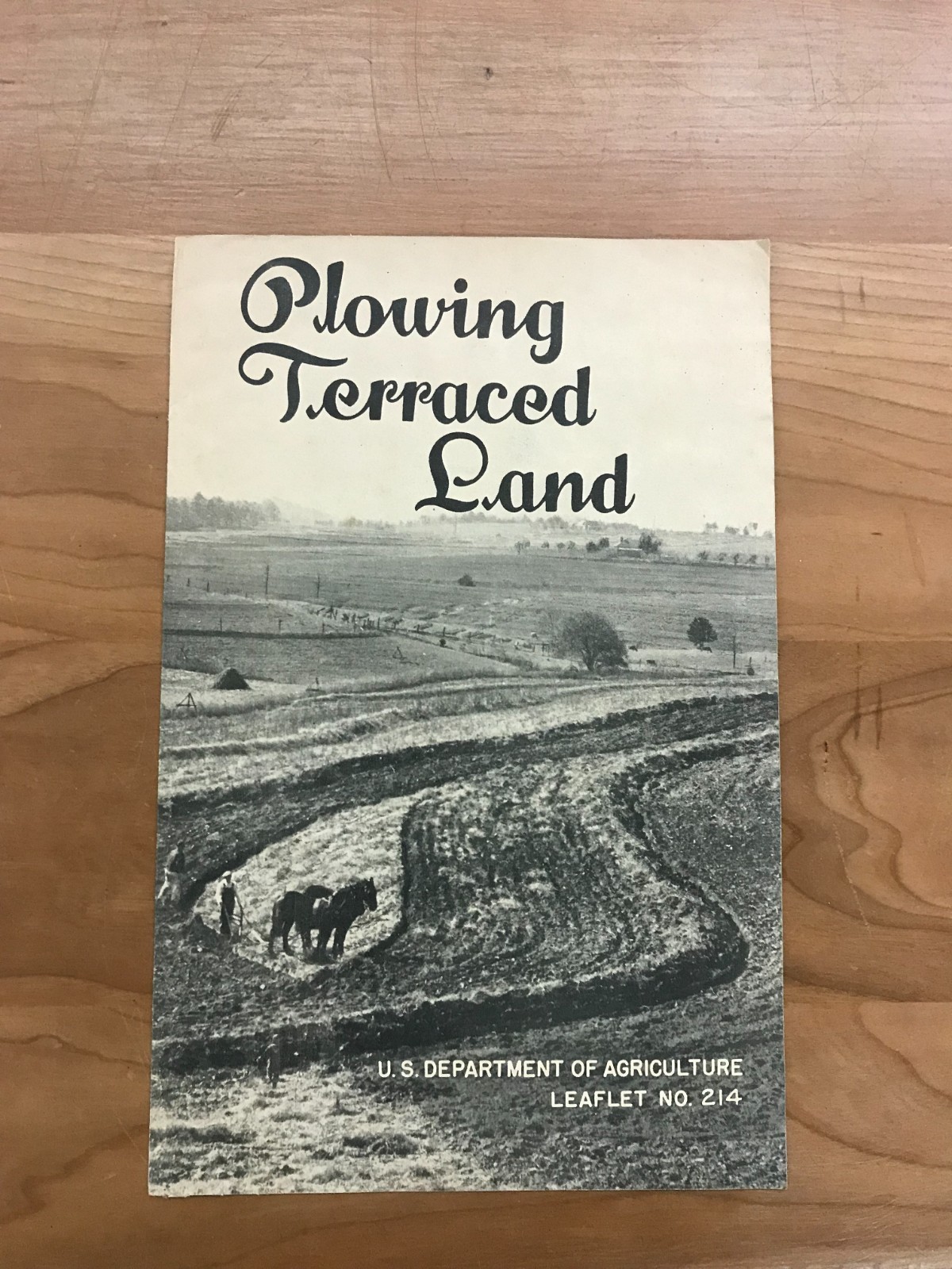 1942 Plowing Terraced Land by US Dept. of Agriculture Leaflet #214