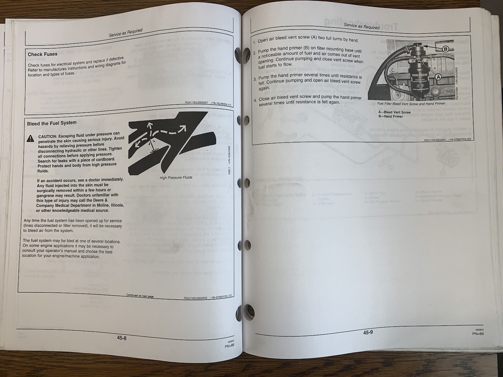 John Deere Operator&rsquo;s Manual 2.4 L & 3.0 L OEM Diesel Engine