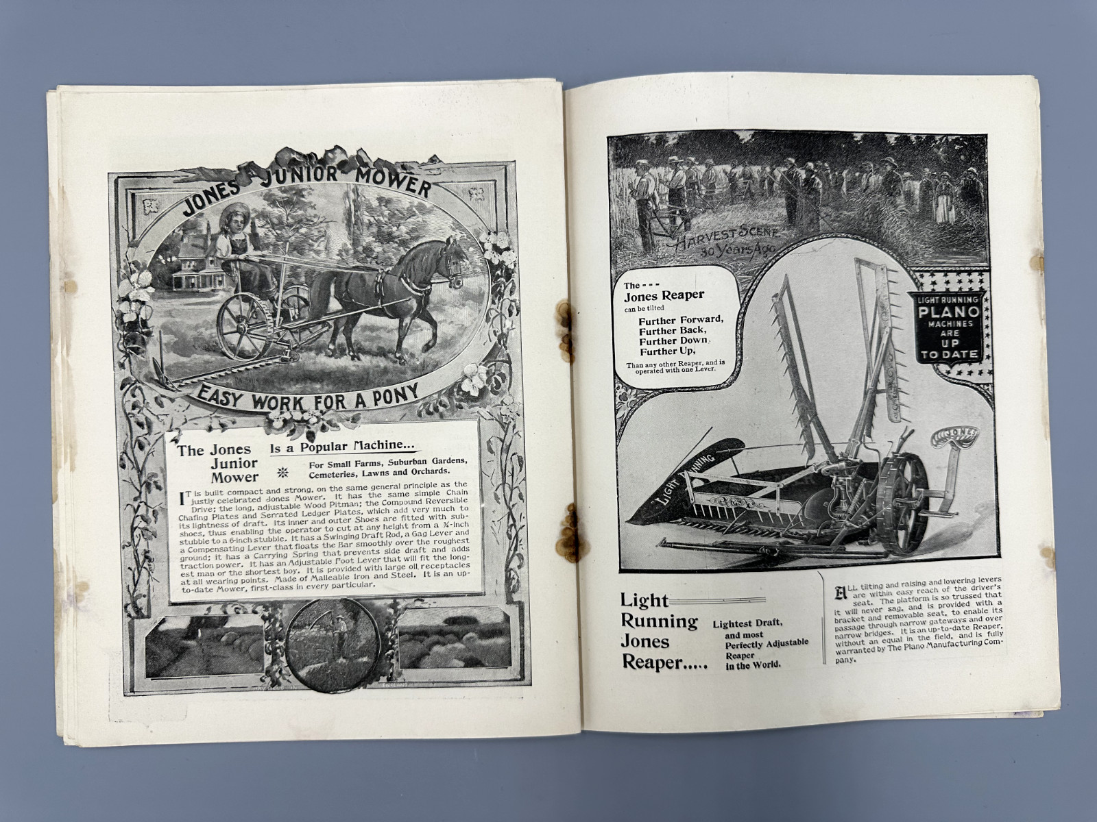 1897 PLANO Farm HARVESTING Machinery CATALOG Advertising ANTIQUE Harvester