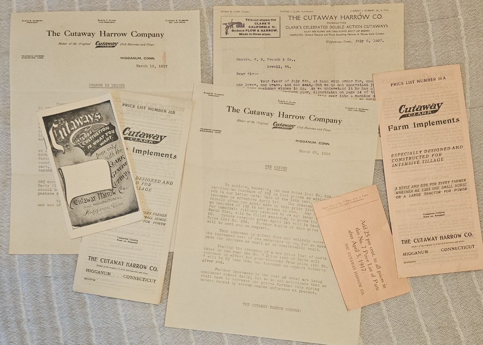 Cutaway Harrow Plow Brochure & Ephemera Lot Antique