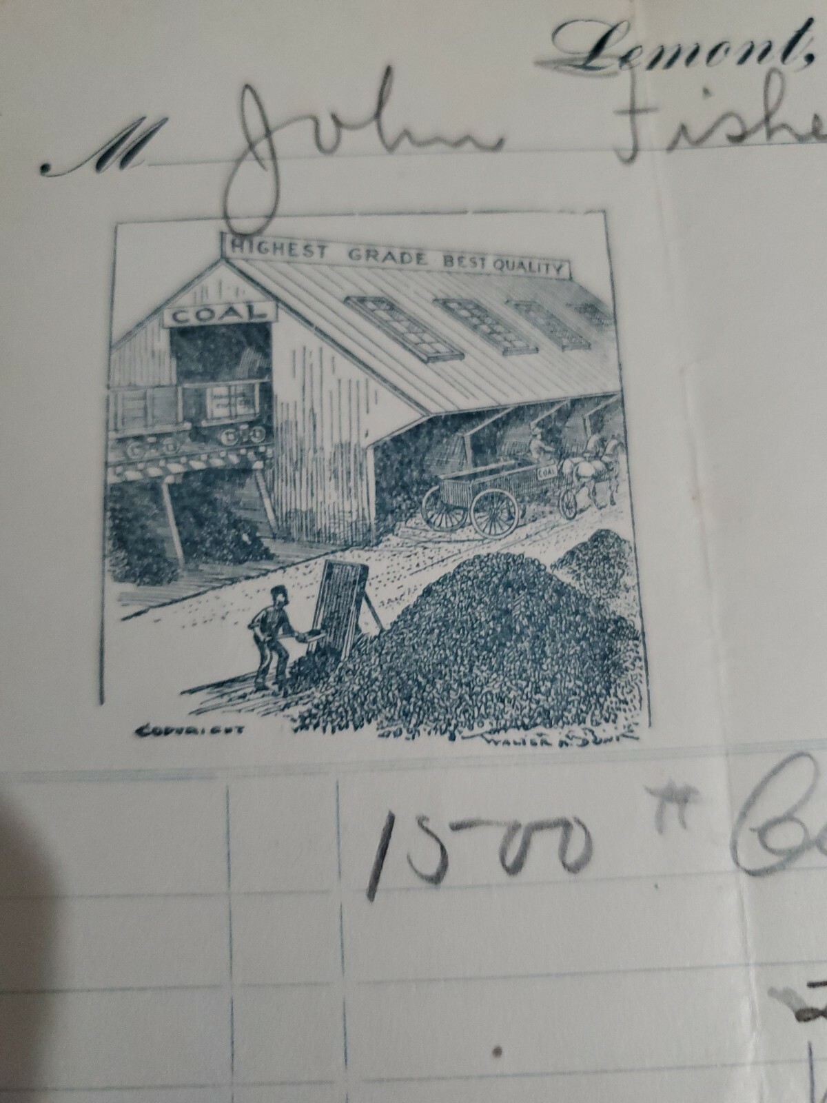 Vntg 1900s Lemont Pa Centre Co Elmer Ross General Store Recpt Coal Grain Salt