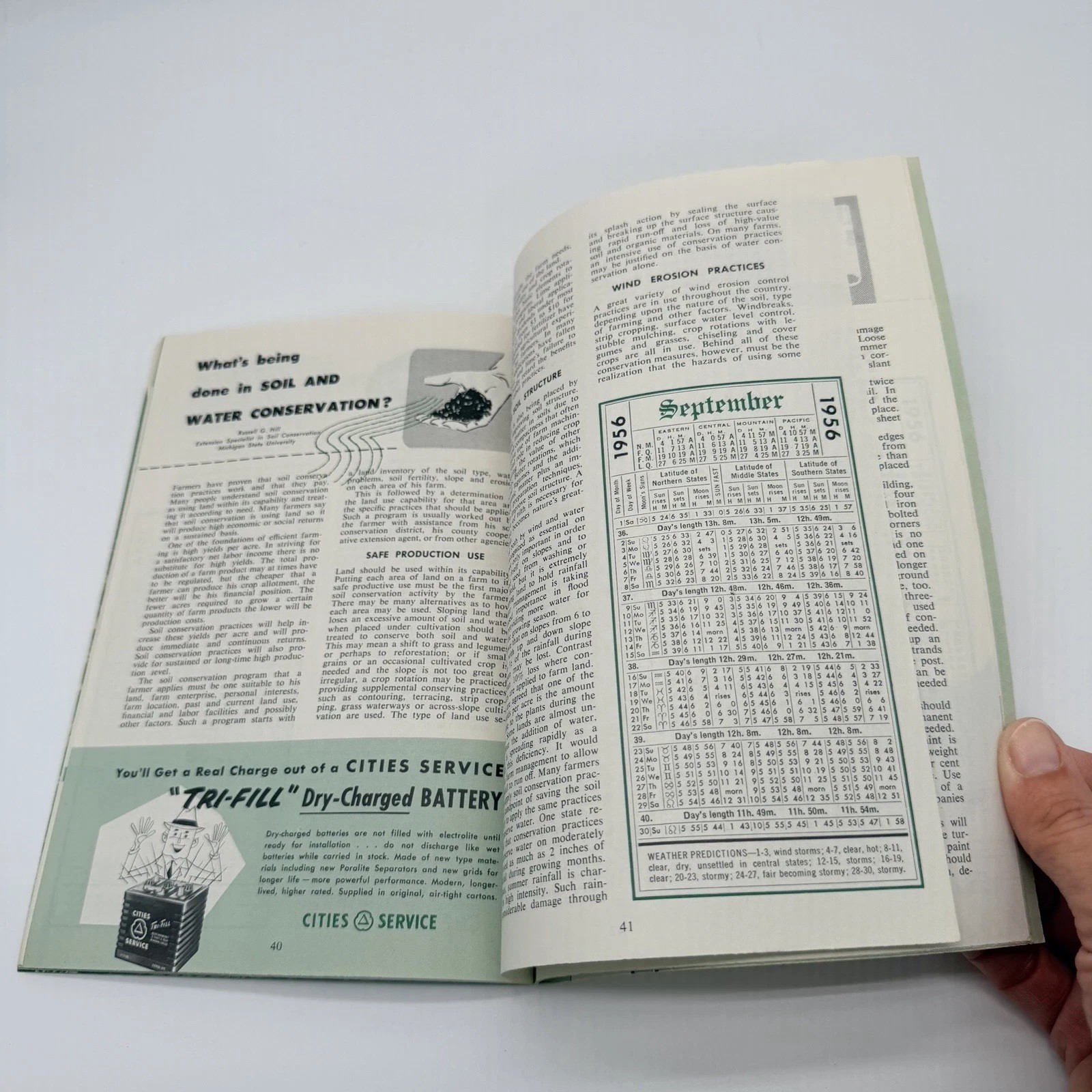 Vtg 1956 Farm Book & Almanac – Cities Service – 50s Tractor Gas Oil Agriculture