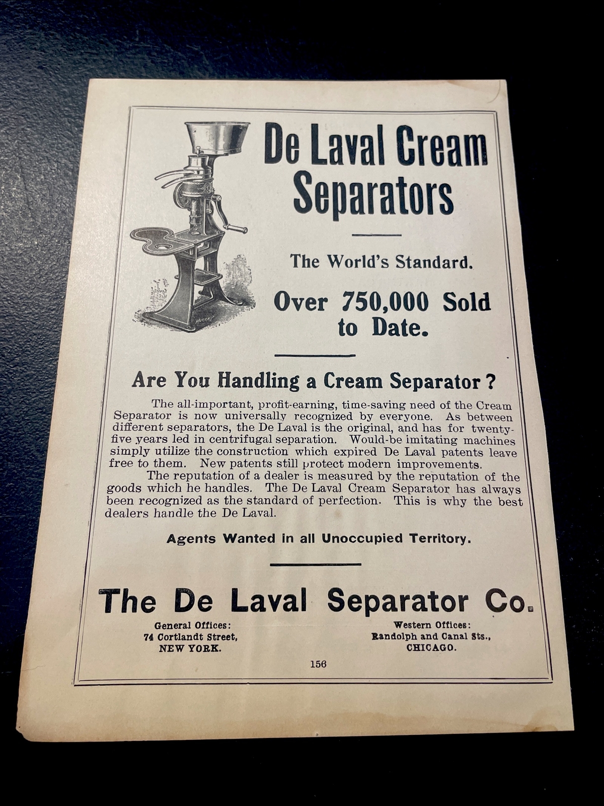 ORIGINAL 1907 De Laval Cream Separators Farm Advertising
