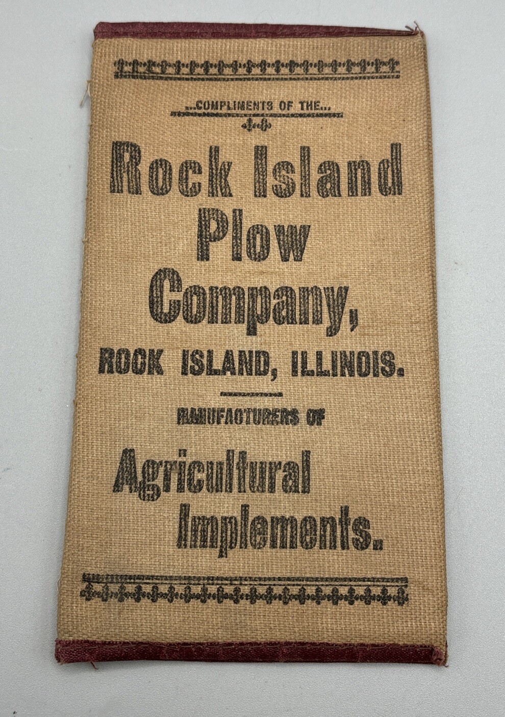 Antique Rock Island Plow Advert. Canvas Notebook & I.O.O.F Resume Schaller, IA