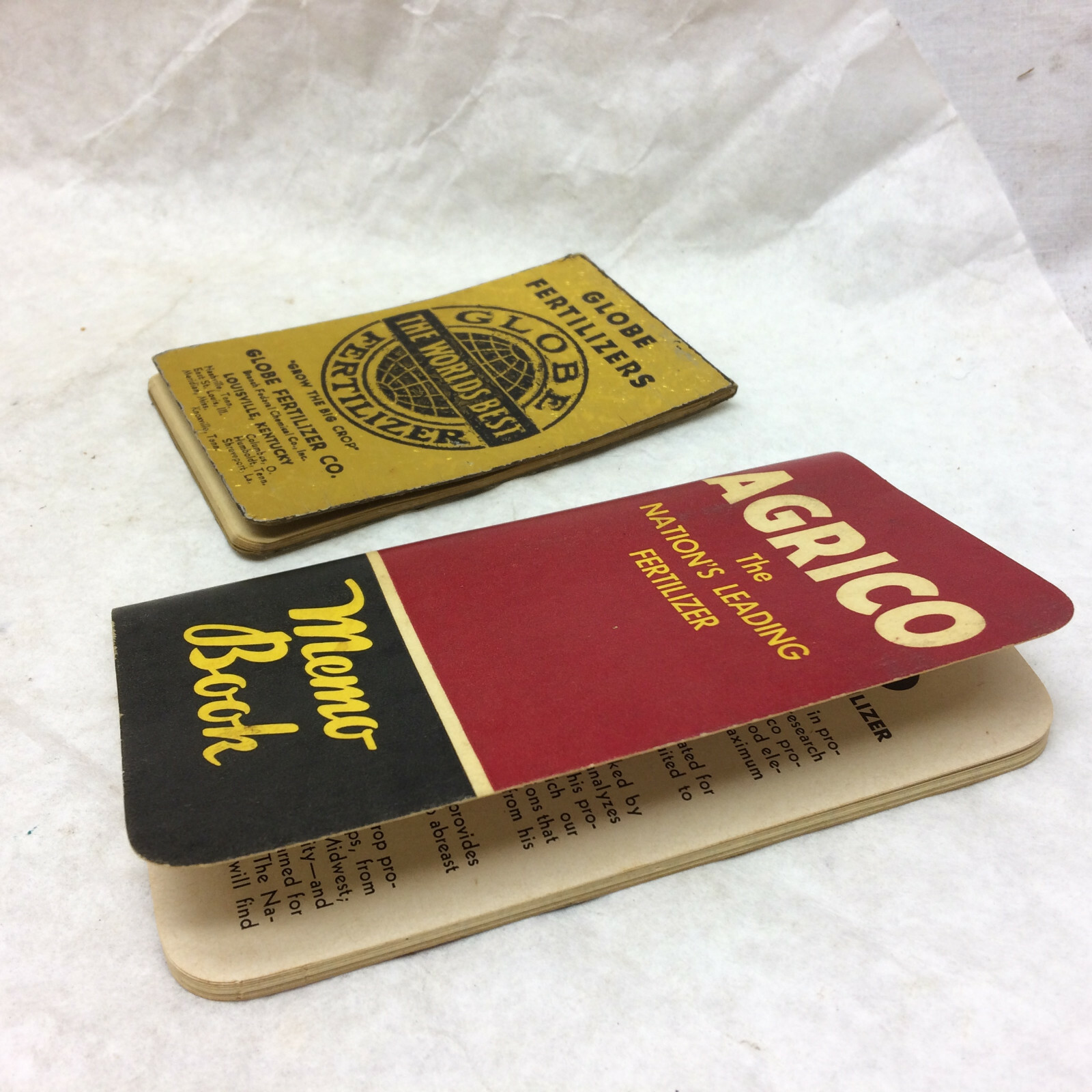 2 Vtg 1950&rsquo;s Pocket Notebook Advertising Agrico Fertilizer & Globe Fertilizers