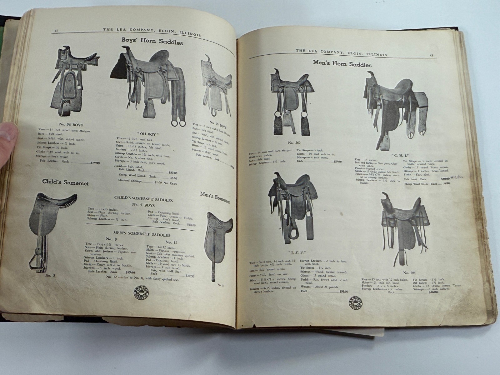 RARE 1890 Lea Co Horse Harness & Implement Catalog Book Saddles Elgin Illinois