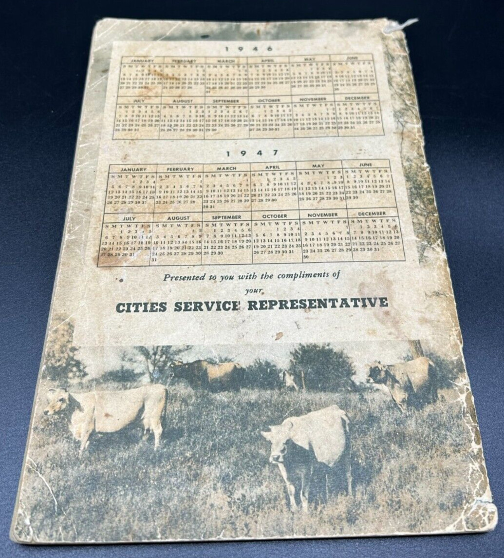1945 Farm Facts Book-Cities Service Oils- Bonus Cheat Sheet for Measuring Cattle