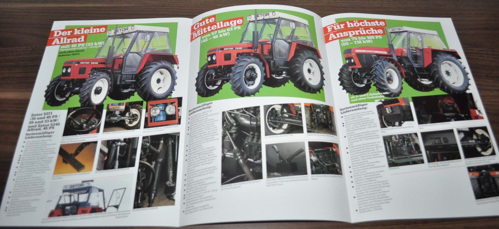 Zetor Tractor 35-160 PS Model Range Specification Brochure Prospekt