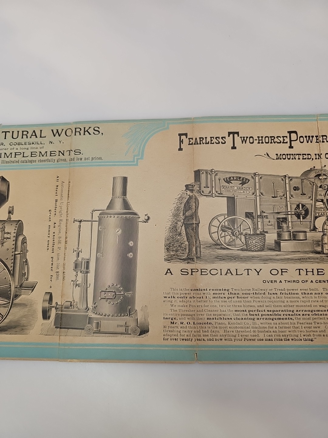 Empire Agricultural Minard Harder New York THRESHERS Literature Trade Folder