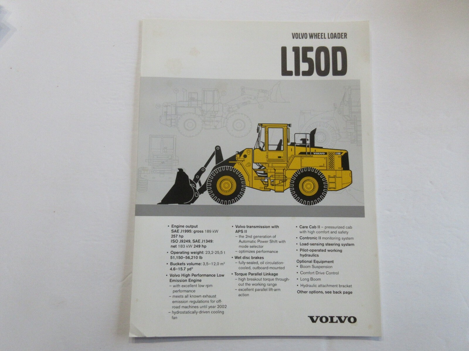 Volvo L150D Wheel Loader Brochure