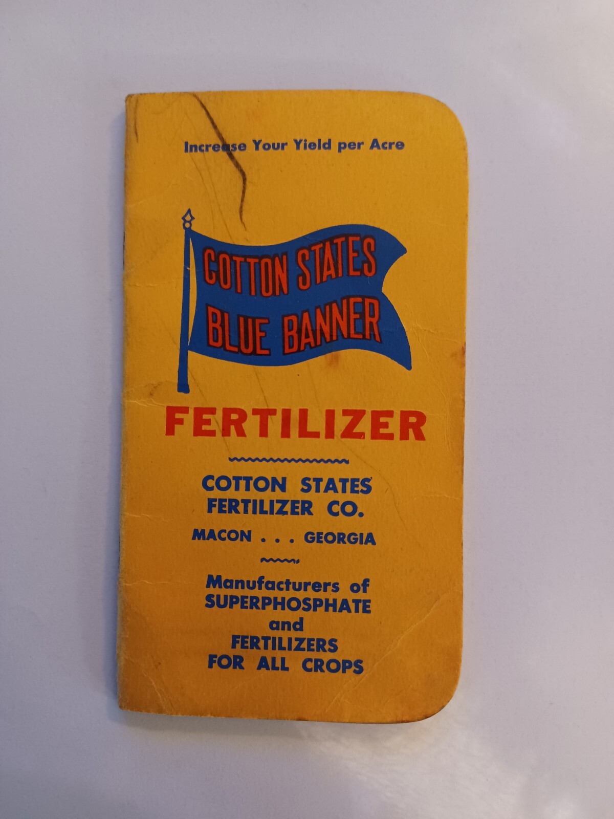 1949 Notepad Cotton States Fertilizer Blue Banner Macon Georgia