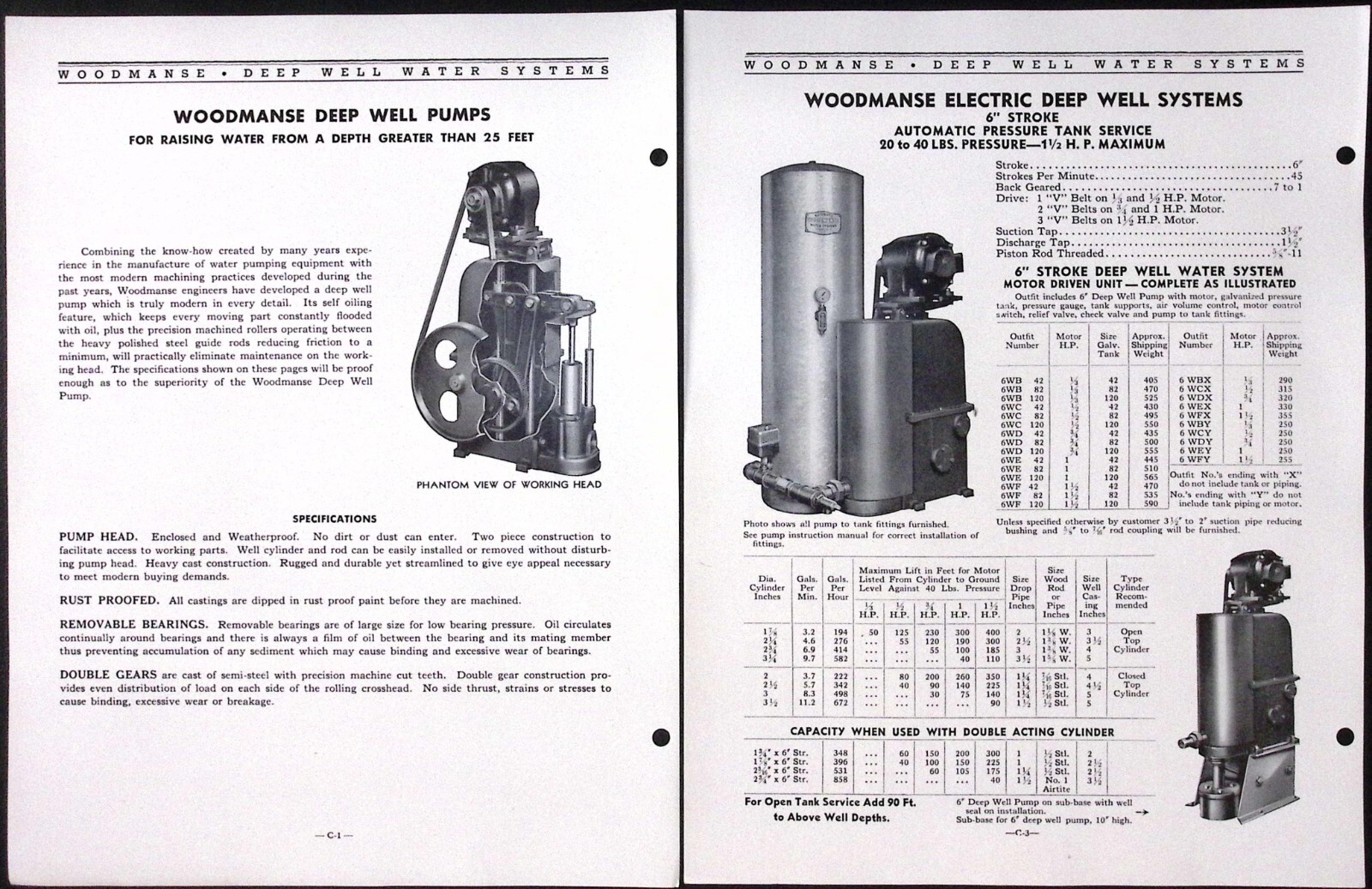 1953 Woodmanse Deep Water Well Ejector Water Systems Brochure