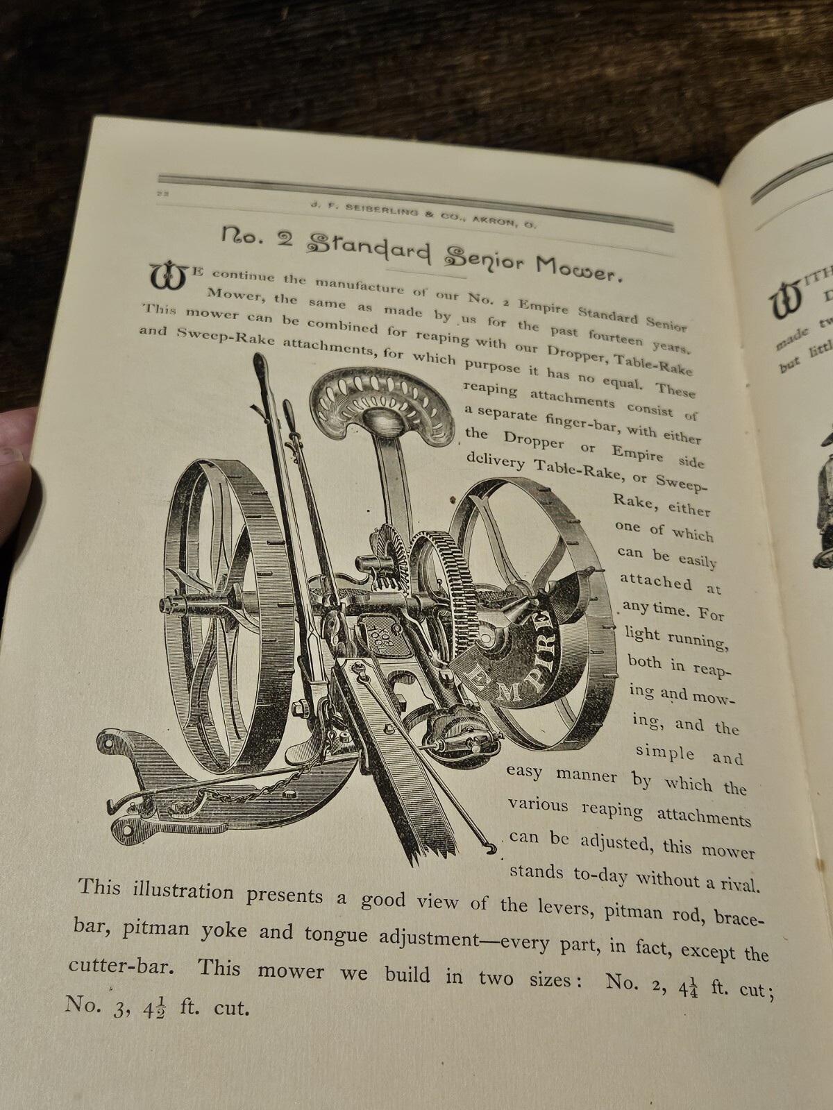 Rare 1888 Empire Harvesting Machinery Catalog Akron Ohio Farming Tractor