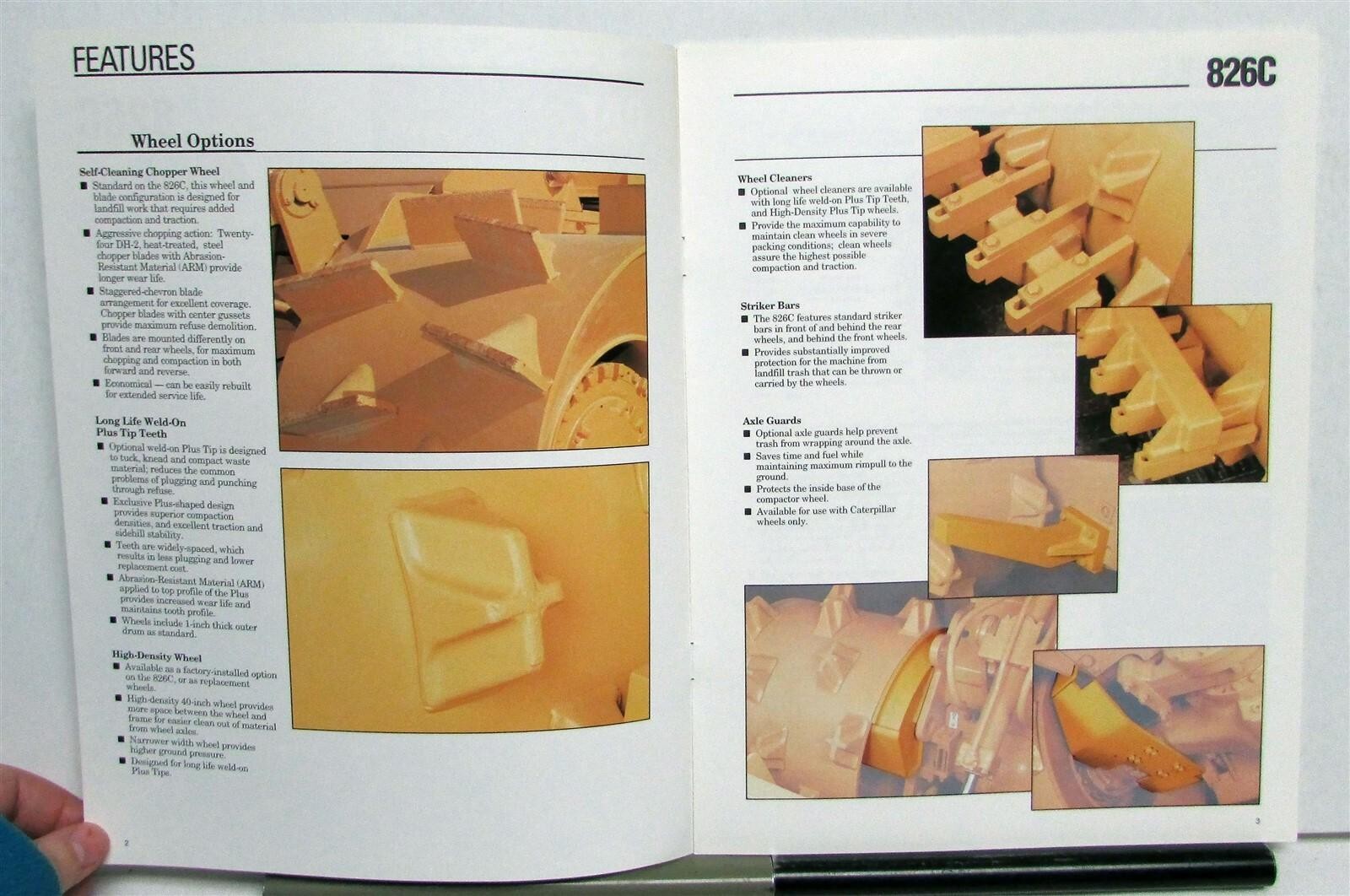 1994 Caterpillar 826C Landfill Compactor Specs Construction Sales Brochure
