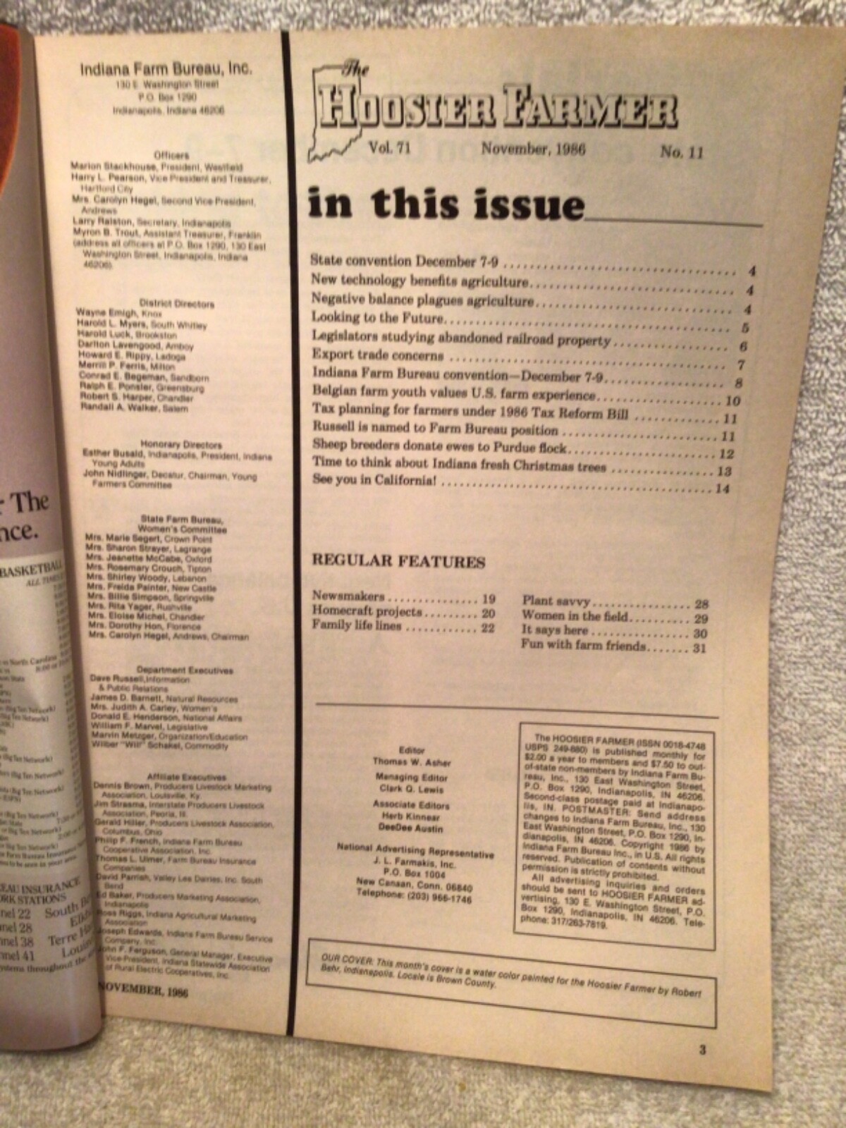 2 Vtg. Hoosier Farmer Magazines 1985 & 1986 With 50 Years Farm Bureau Insurance