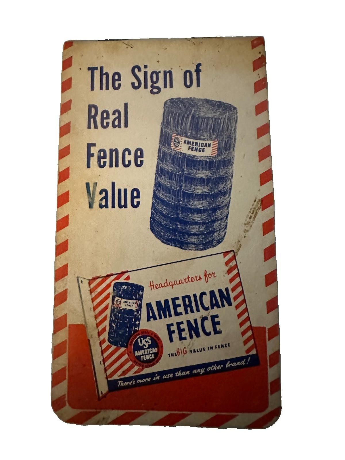 Vintage American Fence Pocket Notebook – Unused Memo Ledger Wilcox Lumber MN