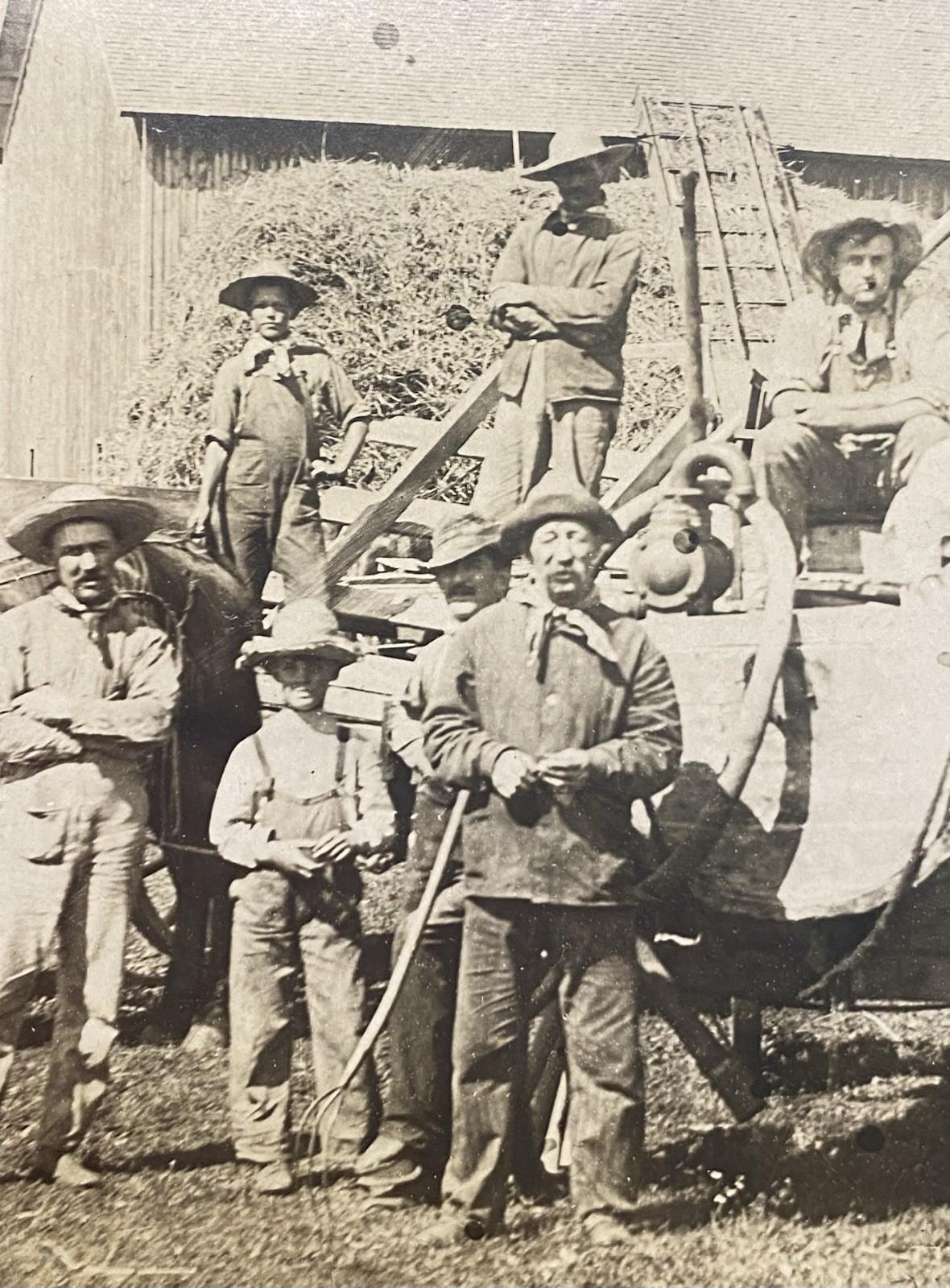 1900c **FARM HANDS & AGRICULTURAL EQUIPMENT** UNUSED REAL-PHOTO POSTCARD (RPPC)!