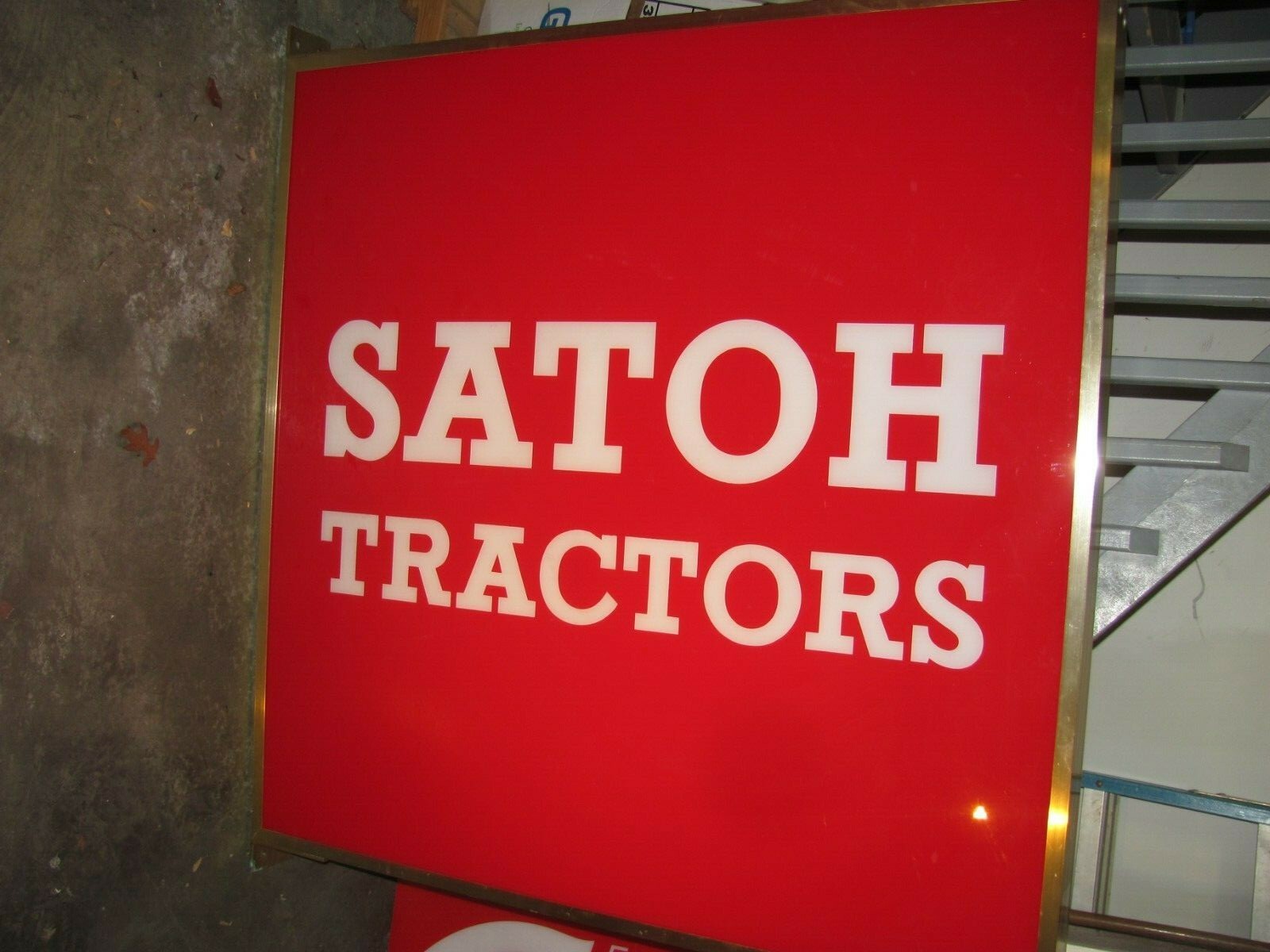 Satoh Tractors Outdoor Dealer Illuminated Advertising Sign Essex NPI 50&Prime; x 50&Prime;