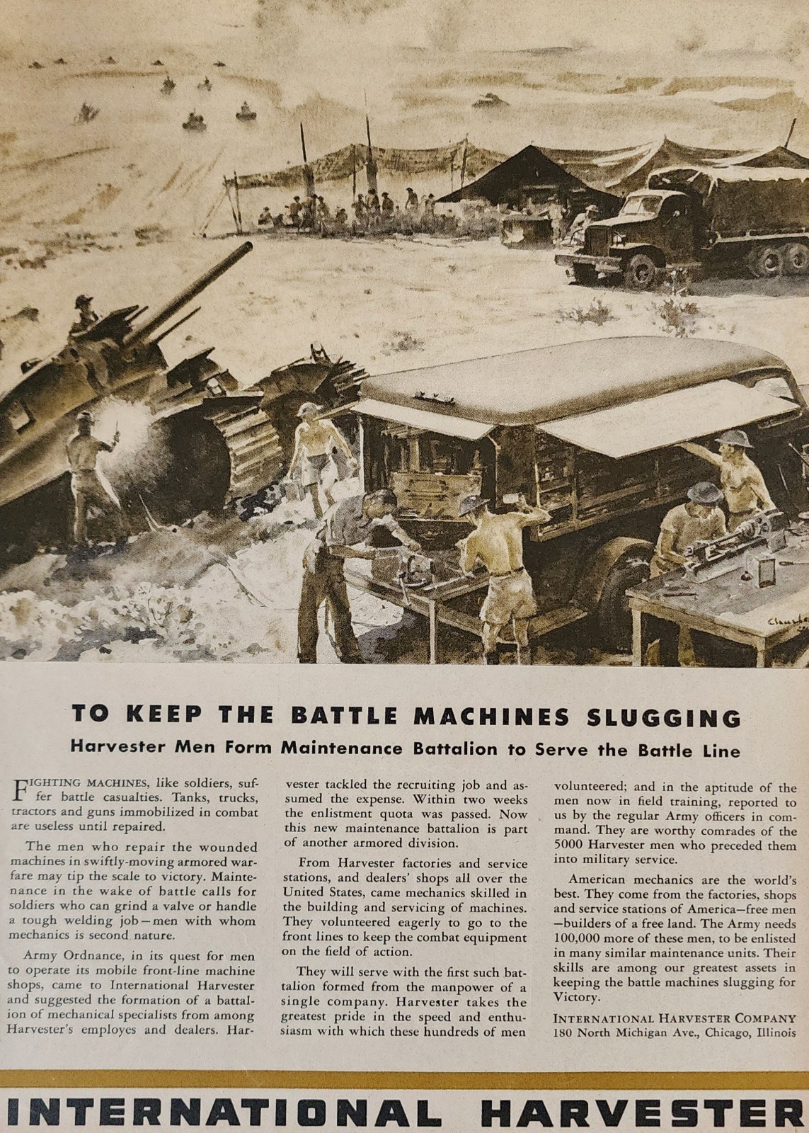 International Harvester IH Picture Magazine Ad Original Vtg Wall Art Machines